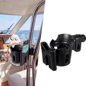 lot 6263 image: Ferrochef 2-in-1 Boat Cup and Phone Holder, Marine Clamp on,Black