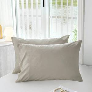 lot 6277 image: MILDLY Super Soft Pillowcase - Washed Microfiber Lightweight Oatmeal Pillow Cases King Size 2 Count, Easy Care and Fade Resistant Stain Resistant 20x36 Inches