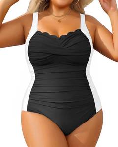 lot 6278 image: Plus Size One Piece Swimsuit- Tummy Control Full Coverage Bathing Suit