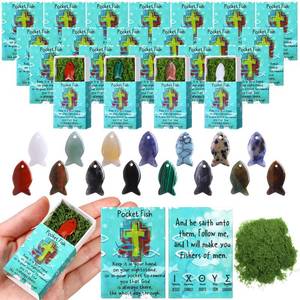 lot 8004 image: Colingmill 20 Set Mini Jesus Fish Pocket Hug Tokens, Christian Gifts Bulk