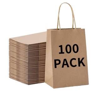 lot 8006 image: BAG BOX Gift Paper Bags With Handles - Kraft Shopping Bags for Small Business, Grocery, Birthday Party Supplies