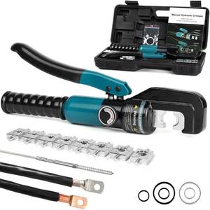 lot 8431 image: Brileine 10 Tons Hydraulic Crimping Tool with 9 Dies, 12 to 20 AWG