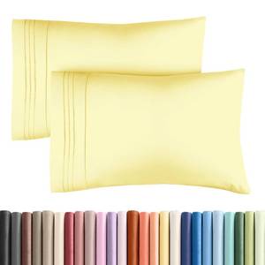 lot 8444 image: King Pillow Cases Set of 2 - Ultra Soft Cozy Pillowcase Covers - Yellow