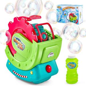 lot 8468 image: Bubble Machine for Toddlers Kids & Pets with 8oz Safe Solution