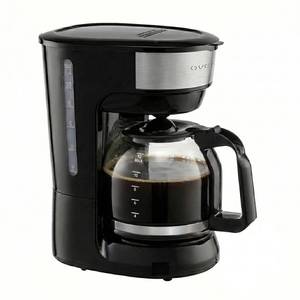 lot 9389 image: OVENTE 12-Cup Drip Coffee Maker with Borosilicate Glass Carafe  One-Touch Operation Machine  Anti-Drip System  Reusable Filter and Clear View Water Level Gauge  Ideal for Home or Office  Black CM412B