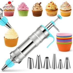 lot 9407 image: Novano Dessert Decorating Syringe Set, Stainless Steel
