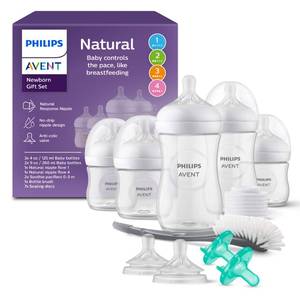 lot 9409 image: Philips Avent Natural Response Baby Gift Set - 5 Bottles, Soothie Pacifiers