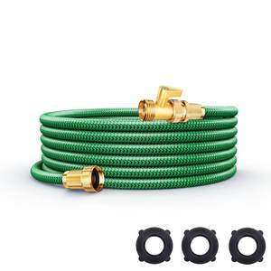 lot 9412 image: Non-Expandable Garden Hose 25ft, Flexible Water Hose with High-Density Fabric & Leak-Proof Metal Interface, Kink Resistant Wearproof Water Pipe for Gardening, Car Wash, Lawn, Yard