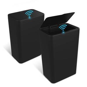 lot 9418 image: Naisu 2 Pack 4 Gal Bathroom Trash Can with Lid,Automatic Garbage Can with Touchless and Sealed Design,Slim Motion Sensor Waterproof Plastic Trash Bin Suitable for Bedrooms,Bathrooms,Kitchens,��Black��