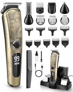 lot 10032 image: Ufree Gifts for Men, Beard Trimmer with Charging Stand, IPX7 Waterproof Electric Razor Shavers for Men, Clippers for Hair Cutting, Mens Grooming Kit for Mustache Nose Facial Body