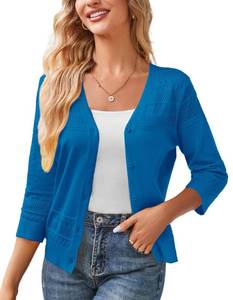 lot 10035 image: GRACE KARIN Womens Cropped Cardigans Lightweight Shrugs Royal Blue M
