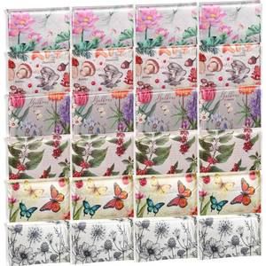 lot 10037 image: 24 Packs Travel Size Tissue Pocket Slim Pack Facial 3 Ply Wallet Size Pocket Tissues for Travel Wedding Party Favors, 6 Styles(Vintage Floral)