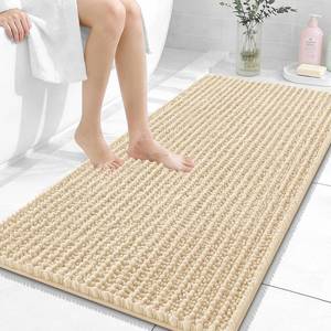 lot 10038 image: OLANLY Bathroom Runner Rugs 47x24, Thick Soft Absorbent Chenille Bath Rugs