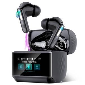 lot 10042 image: ZYHKON Wireless Earbuds, Touch Screen Case, ANCENC Noise Cancelling, 48H, Dark Black