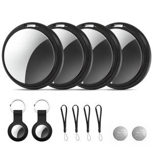 lot 10050 image: BowenBo 4-Pack Tracker Tags Compatible with Find My (iOS Only), Bluetooth Tracker, Smart Keys Finder and Item Locator with Waterproof Case for Wallet Luggage Backpack (4Black)