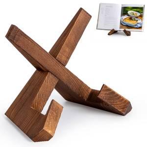 lot 10055 image: EFFORTICH Cookbook Stand, Wooden Recipe Book Holder