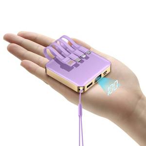 lot 10062 image: ummz Mini Portable Charger with Built-in 4 Cables��12000mAh Small Power Bank