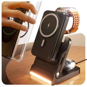 lot 10090 image: Magnetic Charging Station for Galaxy,Wireless Charger Detachable Power Bank
