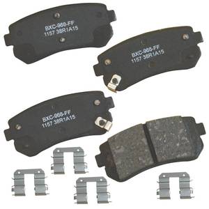 lot 10091 image: Bendix Premium SBC1157 Ceramic Rear Brake Pads for Select Models Hyundai Accent, Elantra, ix35, Sonata, Tucson, Kia Cadenza, Forte, Forte5, Forte Koup, Optima, Rio, Rio5, Sportage