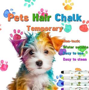 lot 10097 image: Crazy Liberty Pet Hair Dye Kit - Washable, Safe Fur Paint Chalk Pens for Dogs and Other Animals, Set of 12 Colors with Accessories