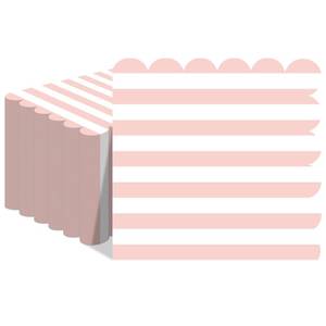 lot 10110 image: Epakh 100 Pcs Disposable Stripe Napkin Bulk Scalloped Cocktail, Pink White