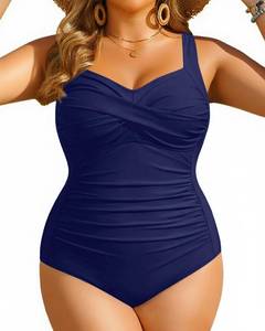 lot 10122 image: Women Plus Size One Piece Swimsuits Tummy Control Twist Front Bathing Suit