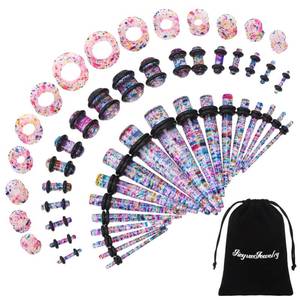 lot 10131 image: JieyueJewelry Colorful Point Ear Stretching Kit 14G 00G Acrylic