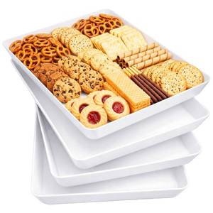 lot 11908 image: Lifewit 4-Pack Plastic Food Serving Trays 16 x 12