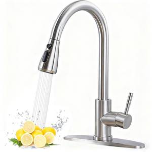 lot 11910 image: HOTIS Kitchen Faucet with Pull Down Sprayer, Brushed Nickel