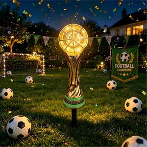 lot 11913 image: QWMSNUV Solar Soccer Garden Lights LED Pathway