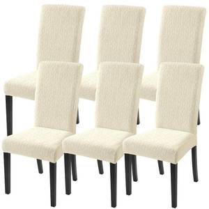 lot 11915 image: SearchI Jacquard Dining Chair Covers Set of 6 Beige