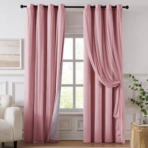 lot 11929 image: Swandream 100% Blackout Curtains 84 Pink Double Layer