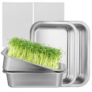 lot 11934 image: TIMCORR Microgreens Growing Kit, Stainless Steel 6-Pack