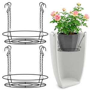 lot 11945 image: Verdanzia Adjustable Planter Insert 12-18 Black Stainless Steel