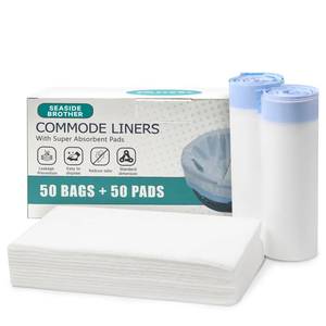 lot 11948 image: Seaside Brother Commode Liners with Absorbent Pads 50-Pack