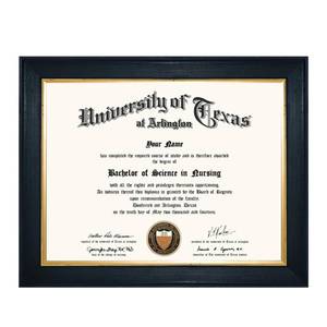 lot 11961 image: GMFrames 8.5x11 Wood Diploma Frame with Tempered Glass