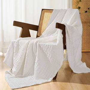 lot 11972 image: PHF Cotton Waffle Throw Blanket, White