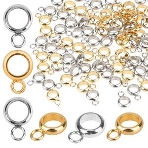lot 12098 image: Mozeat Lens 100 Pc Stainless Steel Bail Beads