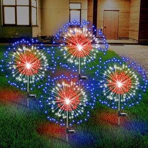 lot 12107 image: Tujoe Solar Firework Lights 4 Pack