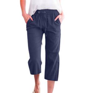 lot 12123 image: Nuk8nehz8 Womens Capris Pants Cotton Linen Navy L