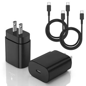 lot 12177 image: DGVERS 25W USB-C Fast Charging Block & 10FT Cable 2-Pack
