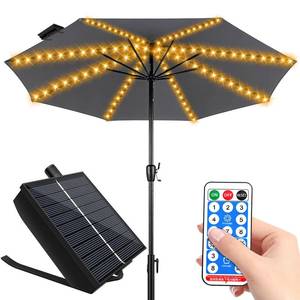 lot 12180 image: PULIVIA Solar Umbrella Lights, 104 LED, 8 Modes