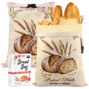 lot 12181 image: Fufeisi Beeswax Bread Bags XL 17x13 2-Pack