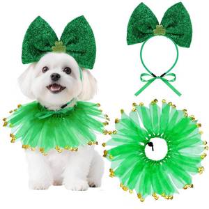 lot 12188 image: Haakong Dog St. Patricks Day Costume Bow Headband Collar Set