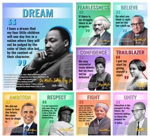 lot 12191 image: Flaircave Black History Month Poster Set 9pc 11x13.8