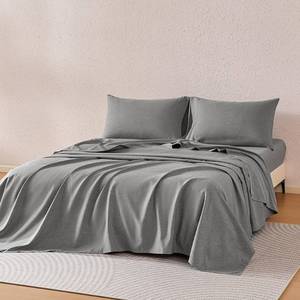 lot 13379 image: Amazon Basics Sheet Set Cationic 4-Piece Bedding Set, Wrinkle Free and Easy Fit, Easy Care Bedding with 1 Deep Pocket Fitted Sheet, 1 Flat Sheet, and 2 Pillowcases, Queen, Gray