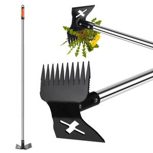 lot 13412 image: NICOFPHY Larger Weed Puller Tool with Long Handle for Garden, Yard and Lawn