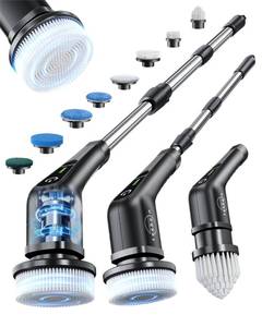 lot 13440 image: Leebein Electric Spin Scrubber, Cordless Bathroom Cleaning Brush with 8 Replaceable Brush Heads, 54 Inch Long Handle and Dual Speed Control Power Scrubber for Bathtub Floor Cleaning