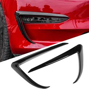 lot 13443 image: FLAMPETUS Front Fog Light Trim Cover for Tesla Model 3, 2PCS Fog Lamp Frame Blade Trim Eyebrow Eyelids Cover, Spoiler Accessories for Model 3 2017 2018 2019 2020 2021 2022 2023, Glossy Black