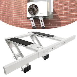 lot 13445 image: No Drilling Air Conditioner Support Bracket, Adjustable Window AC Bracket Fits Single & Double-Hung Windows, Heavy Duty Steel Holds Up to 220lbs for 5000-24000 BTU Units